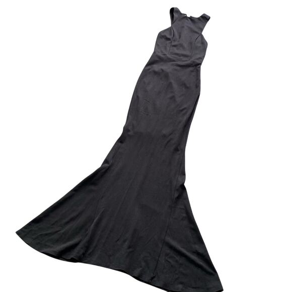 LOVERS + FRIENDS Maxi Dress Womens Sz XS Black Lace Up Back Sleeveless - Picture 2 of 7